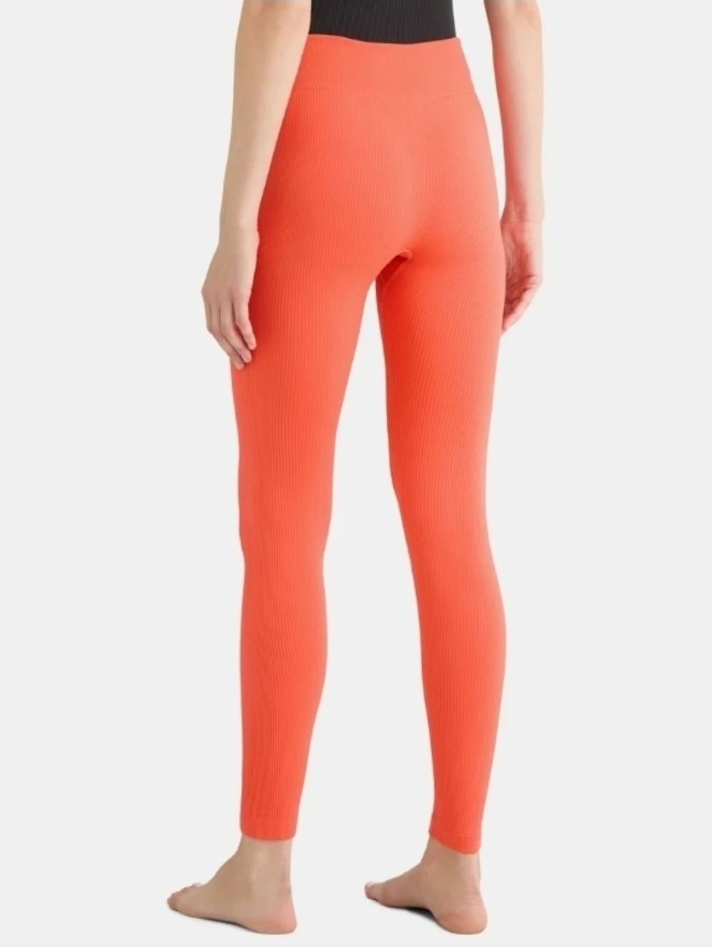 2pk Ozark Trail Women's XL Seamless Ribbed Thermal Ribbed Legging Coral Zest - Picture 7 of 12